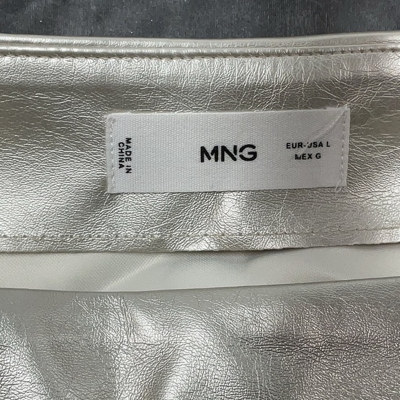 MNG by Mango silver pleather skirt - Picture 2 of 5